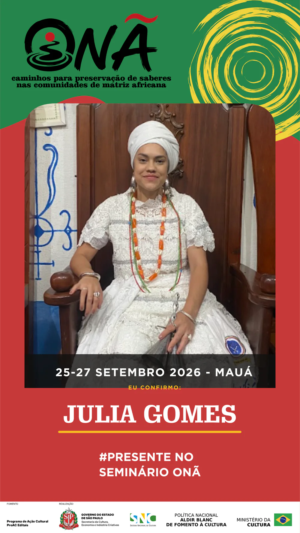 Presença confirmada no Seminário Onã: Julia Gomes