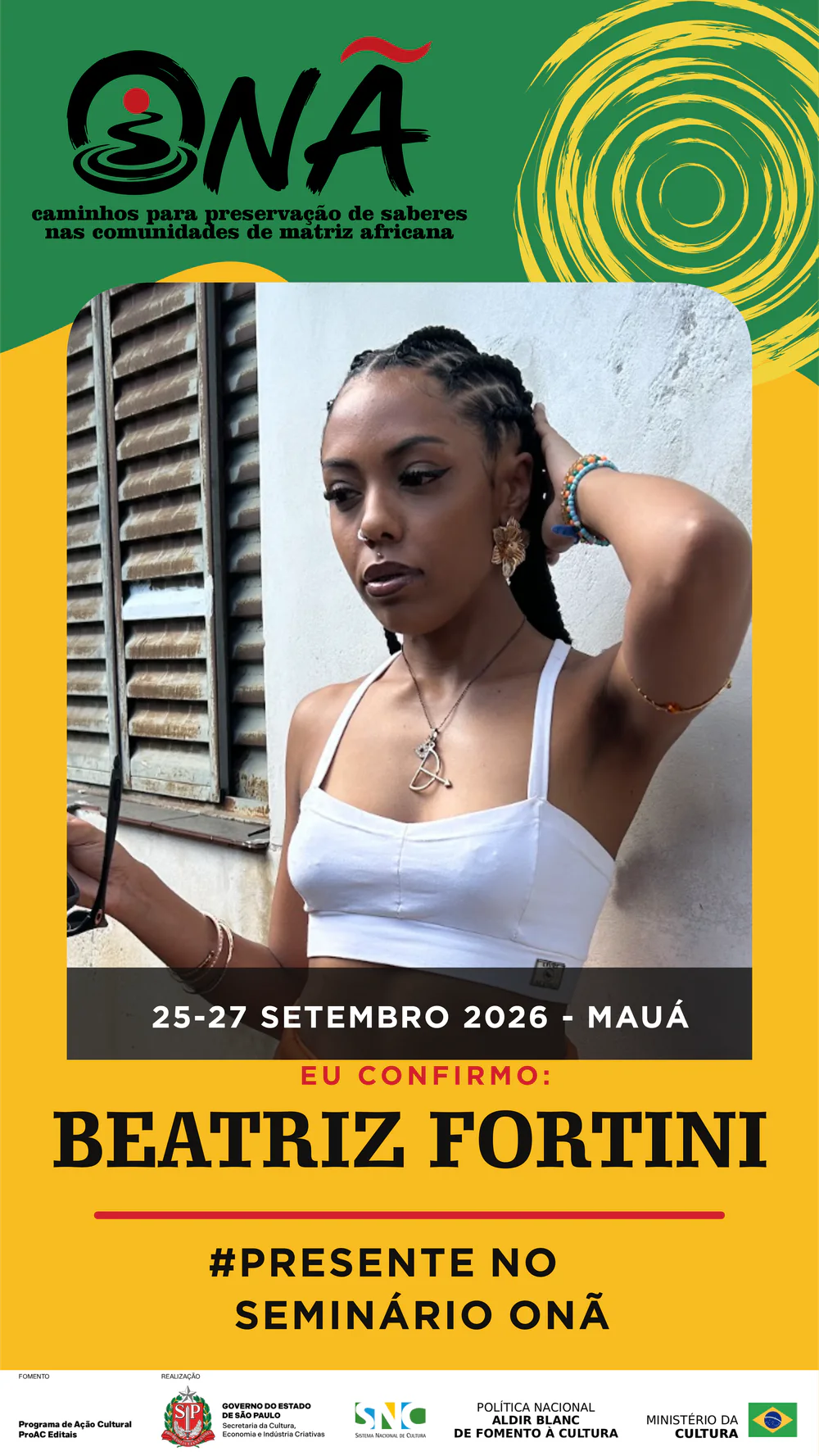 Presença confirmada no Seminário Onã: Beatriz Fortini
